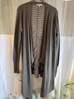 🔥🔥🔥Jennifer Lopez High Low Grey Long Sleeve Sweater Duster